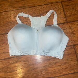 LAYER 8 MAXIMUM SUPPORT SIZE XL  SPORT BRA FITTED light BLUE Zipper front